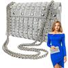 Fravsiu Borsa Da Sera Da Donna Di Lusso Con Strass, Pochette Portatile In Argento Per Compleanni, Capodanno E Natale, Design Elegante Per Occasioni Speciali