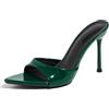 Gicoiz Moda Tacco Alto Mules Donna Sposa Pantofole Polka Dot Estate Pantofole Festa Tacco a Spillo Pointed Carina Bowknot Sandals Punta Aperta Dark-Verde Numero 38 EU-39Cn