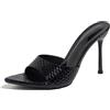 Gicoiz Moda Tacco Alto Mules Donna Sposa Pantofole Polka Dot Estate Pantofole Festa Tacco a Spillo Pointed Carina Bowknot Sandals Punta Aperta Nero Numero 37 EU-38Cn