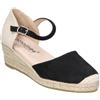 amarpies | Espadrillas Donna - Yute con Fibbia - Espadrilles Stilosi - Cuneo medio e confortevole - Versatile - Modello ACX26481, Nero , 36 EU