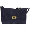 LucieElle Borsa in Pelle da Donna a Tracolla e a Mano 'April' - Scamosciata, Italiano, Blu Marino