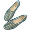 HEVA Sandali bassi da donna in tessuto mesh traspirante trasparente scarpe estive spiaggia gelatina balletto sandali