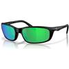 Costa Del Mar Occhiali da sole per uomo-Brine II Mens Polarized Occhiali da sole 580P 59, Nero opaco/verde a specchio 580p, 59