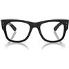 Ray-Ban Montature per occhiali da vista unisex Rx7840v Mega Wayfarer Liteforce, Lenti Demo Nero/Sabbia, 50 mm