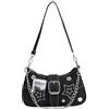 Yaoliucp Borsa y2k, borsa per spalle Y2K alla moda vintage borsetta trasversale con arredamento a catena, accessori y2k bot in stile punk goth per donne ragazze, nero