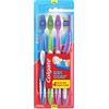 Colgate Extra Clean - Spazzolino da denti a testa intera, medio, 4 pezzi