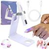 GASHIO Lampada UV per unghie in gel, mini lampada UV a LED, lampada UV, piccola con supporto, lampada per unghie ricaricabile, 2 modalità timer, display LCD, per tutti gli smalti in gel, indurire la colla