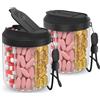HIONXMGA organizer per pillole con 7 grandi scomparti, contenitore per pillole da viaggio, organizer per integratori, contenitore per pillole senza BPA con 20 etichette, nero Confezione Da 2