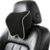 Alaoo 1pcs Cuscino Poggiatesta Auto, Nero Con Finiture Bianche