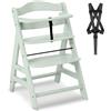 hauck Seggiolone Pappa in Legno Alpha+ (Legno certificato FSC) - Resistente al Ribaltamento - Seggiolone Evolutivo da 6 mesi fino a 90 kg - Grigio Scuro