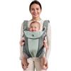 JOYNCLEON Marsupio ergonomico per neonati, con cinghia regolabile, 4 in 1, per neonati e bambini, in rete traspirante, per l'estate, compatto, per viaggi e avventure all'aria aperta (grigio)