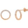 TOM TAILOR - Orecchini da Donna in Argento 925 - Placcato Oro rosa/Dorato - con Zircone - Orecchino a Perno a Cerchio - TT-E0034