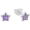 amor Orecchini a perno in Argento 925 per bambina, con zirconi sintetici, 0,6 cm, Argento, stella, Fornito in confezione regalo per gioielli