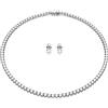 Swarovski Set Matrix Tennis, Taglio Round, Bianco, Placcato rodio