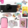 KODAK Printomatic fotocamera a stampa istantanea + custodia morbida + carta fotografica Zink 2x3 20pz + album + adesivo + cornici per adesivi + cornici sospese + pennarelli - Nero