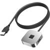 Generic Lettore di Impronte Digitali a 360 Gradi Supporto USB per Crittografia ID di 11 e Algoritmo di Autoapprendimento Maggiore Sicurezza in Viaggio D'affari (SILVER)