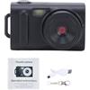 Vroomoto Videoregistratore per Fotocamera 1080P Portachiavi per Videocamera Digitale Piccolo Display LCD da 0,96 Pollici Mini Design Vintage Portatile attività All'aperto (Nera)