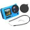 Shntig Custodia protettiva antiurto in silicone con cordino per fotocamere Action 6, con copriobiettivo