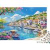 BWLPRNDZJGLQ Borgo Sul Mare Mediterraneo Puzzle 1000 Pezzi per Adulti Carta Set Paesaggio Marittimo Relax Decorazione Regalo Famiglia 38x26cm/1000pcs