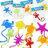 SULOLI 30 Pezzi Animali Marini Appiccicose,Colorati Mani Appiccicose | Manina Appiccicosa Gadget Compleanno Feste Regalo per Bambini