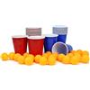 com-four® Set Beer Pong da 48 Pezzi - Gioco a Bere Birra Pong con 24 Tazze e 24 Palline - Gioco di società Blu Contro Rosso - Set Bicchieri Beer Pong