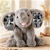 VEELU Peluche Elefante Personalizzato con 8 Foto, Elefante di Stoffa con Foto sulle Orecchie, Regalo Fotografico Personalizzato e Ricordo Speciale per Mamma, Papà, Coppia, Compleanno e Anniversario