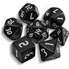 QMAY Dadi da gioco poliedrici, 7 dadi (scritta nera + bianca)