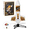 SainSmart Jr. Razzo Spaziale Giocattolo - Razzo Motorizzato con Paracadute, per Bambini 8-12 Anni, Bianco
