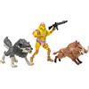 Jazwares Fortnite Lupo e cinghiale - Modalità duo - Personaggi articolati di lupo, cinghiale e fortuna da 10,2 cm con accessorio per armi