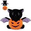MUFEIRUO Peluche pipistrello di Halloween, peluche zucca di Halloween, regalo per bambini, ragazzi e ragazze