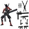 PLUSHCEWT Action figure, action figure stampate 3D multiarticolazione, nero e rosso