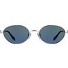 KARL LAGERFELD Women's Sunglasses KL366S - Silver with Solid Blue Mirror Lens