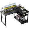 JUMMICO Scrivania Angolare a L 120x80 cm Design Moderno Nero