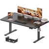 JUMMICO Scrivania Regolabile in Altezza Elettrica 160x80 cm, Scrivania Ergonomica Seduta in Piedi con Vassoio per Cavi e Porta USB, Scrivania per Computer Ufficio, Nero