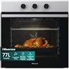 Hisense BI61111AX Forno da Incasso Multifunzione 77 L, Termoventilato, 12 Funzioni di Cottura, Steam Clean, Pizza 300°C, AirFry, Preriscaldamento Rapido, Classe A, Inox