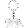 DALANE Acciaio Inossidabile Tigre Leopardo Portachiavi Animali Gioielli Charms Regali per Donne Ragazze Accessori (Tigre Placcata Argento)