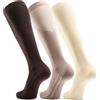 FITRELL 3 Paia di Calze Compressione Graduata Donna 20-30 mmhg Calze Antitrombo Donna & Uomo per Sport, Corsa, Aereo, Viaggi, Gravidanza, Lavoro, Nero+Blu Marino+Blu Grigio, EU 35-38