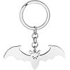 DALANE Halloween Regali In Acciaio Inox Pipistrello Portachiavi Novità Gioielli per le Donne Ragazze Charms Borsa Anello Chiave Partito Favori (Argento Placcato)
