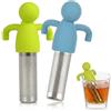 GWEOR Set di 2 Infusori per Tè e Tisane in Acciaio Inox, Colino a Maglia Fine per Tè Sfuso ed Erbe, Filtro Riutilizzabile con Manico per Tazza e Teiera, Blu e Verde