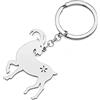 RAIDIN Acciaio inox 18K placcato oro argento animali della fattoria Maiale Mucca Capra Portachiavi Regali per le donne Ragazze Auto Borsa Chiavi (Capra-053SL)