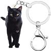 RAIDIN Acrilico Carino Gattino Nero Portachiavi Regali per Donne Ragazze Mamma Amanti dei Gatto Chiavi Auto Portafoglio Zaino Accessori (Scuro)
