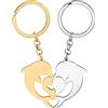 DALANE Acciaio Inossidabile Coppie Cuore Delfino Portachiavi Animali Oceanici Gioielli per Donne Ragazze Regali di San Valentino Portachiavi Auto (Placcato Oro 18K)