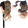 Ser Mulher Coda Di Cavallo con Laccio LISA, Capelli Ondulati 50cm. Facile e Veloce da Applicare. (T2-27-613 Blonde Degradee)