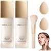 Zonill Miraglow Fondotinta Adattivo over 50, MiraGlow Fondotinta Adattivo Pelli Mature,Cobertura Uniforme, Acabado Natural, Cubre Imperfecciones,Inviare Pennello Applicatore + Spugna per Trucco 30ML,2pc