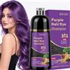 BLSFXROE Shampoo colorante per capelli, viola, 500 ml, 3 in 1, per capelli e barba (viola)