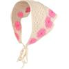 Wambere 1 bandana all'uncinetto, fascia per capelli, vintage, motivo floreale, stile rurale, per donne e ragazze, rosa D