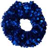 Blausky 1 elastico per capelli con brillantini, 4 x 10 cm, in velluto scrunchies, grandi elastici per capelli con paillette, in tessuto glitterato, per donne e donne, blu