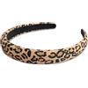 SXQLYH Cerchietto imbottito con motivo leopardato, in tessuto, per donne e ragazze (3, 2,2 cm)