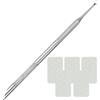 SAMANTHAHALLLTD Spingi cuticole 2 in 1, spingi cuticole professionale, rimuovi cuticole unghie, in acciaio inox, con 5 fogli di carta vetrata autoadesivi, per manicure, pedicure, esfoliazione