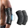 AOOWU 2 pezzi Tutore Epicondilite Gomito, Tutore Gomito Sportiva con Cuscinetto in Silicone e Doppio Stabilizzatore, Gomitiera per del Tennista, per Epicondilite, Tendinite, Unisex Uomo Donna (M)